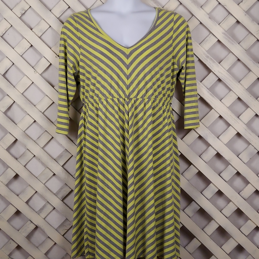Torrid Yellow and Gray Striped Dress in Size 2